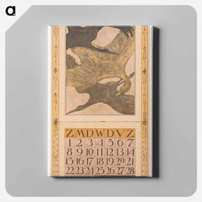 アートパネル-Kalenderblad oktober met drie vogels - テオ ヴァン ホイテマ Canvas.