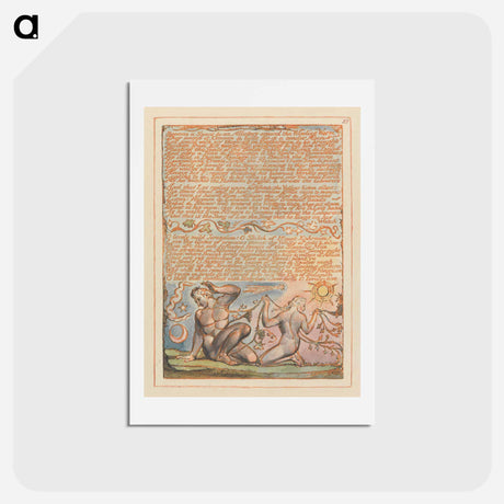 アートポストカード-Jerusalem, Plate 85, "Became a Space & an Allegory" - ウィリアム ブレイク Postcard.