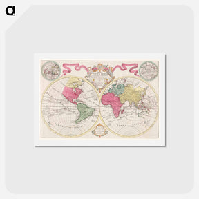 アートポストカード-Mappa totius mundi - アンティーク地図 Postcard.