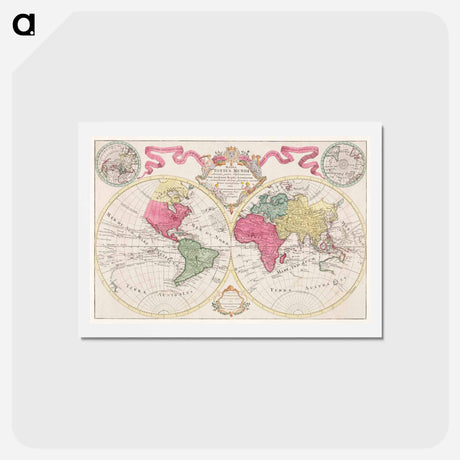 アートポストカード-Mappa totius mundi - アンティーク地図 Postcard.