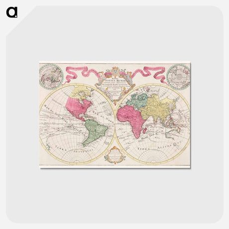 アートポストカード-Mappa totius mundi - アンティーク地図 Postcard.