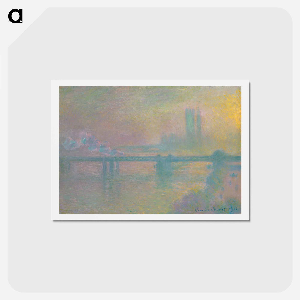 アートポストカード-Charing Cross Bridge, London - クロード モネ Postcard.
