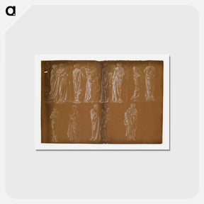 アートポストカード-Female - Thirteen Drapery Studies - エドワード バーン ジョーンズ Postcard.