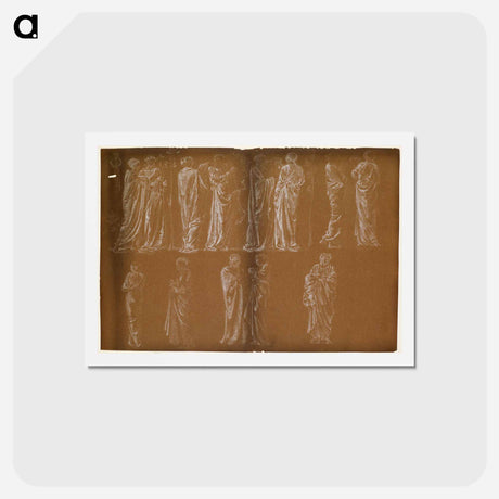 アートポストカード-Female - Thirteen Drapery Studies - エドワード バーン ジョーンズ Postcard.