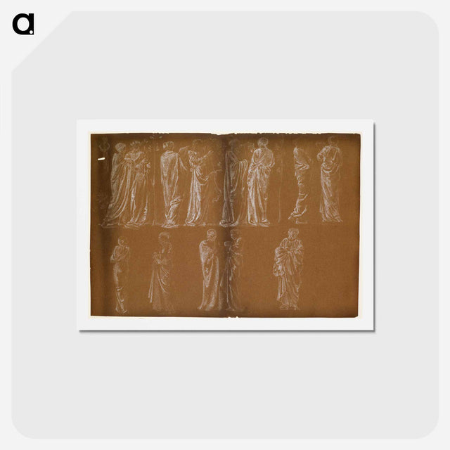 アートポストカード-Female - Thirteen Drapery Studies - エドワード バーン ジョーンズ Postcard.