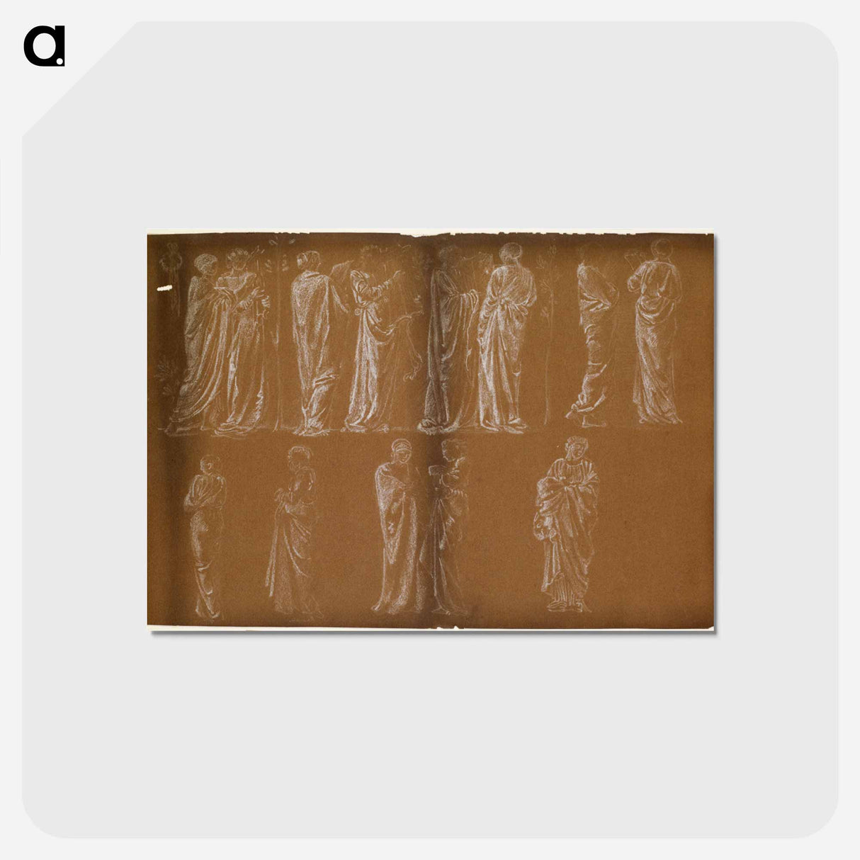 アートポストカード-Female - Thirteen Drapery Studies - エドワード バーン ジョーンズ Postcard.