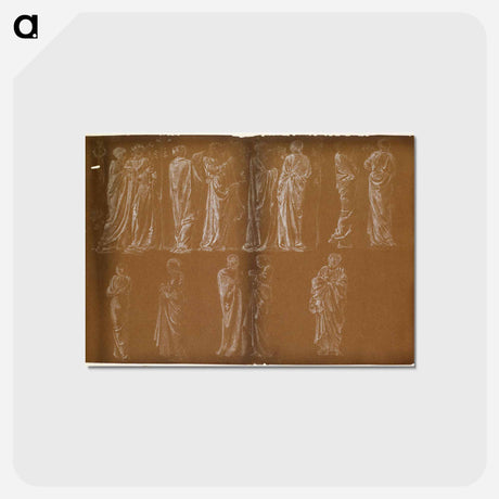 アートポストカード-Female - Thirteen Drapery Studies - エドワード バーン ジョーンズ Postcard.