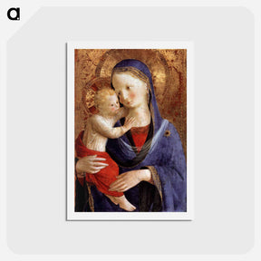 アートポストカード-Virgin and Child - フラ アンジェリコ Postcard.