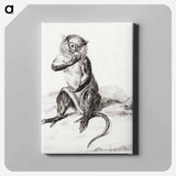 アートパネル-Sitting monkey, eating a fruit - ジャン ベルナール Canvas.