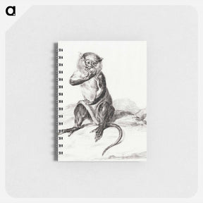 アートメモ帳-Sitting monkey, eating a fruit - ジャン ベルナール Memo.