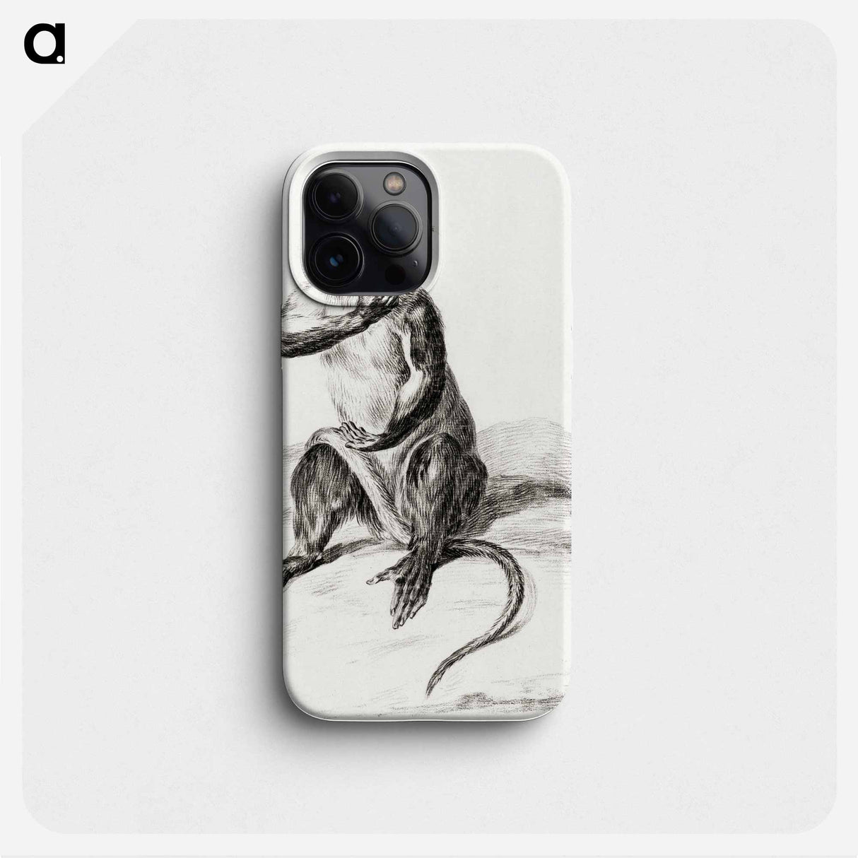 Sitting monkey, eating a fruit - Jean Bernard Phone Case.