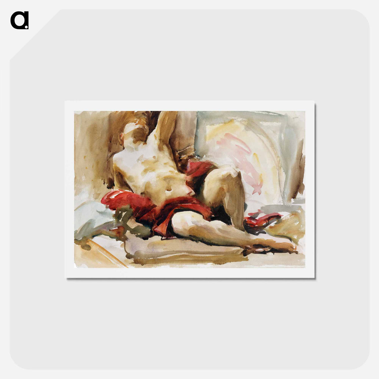 アートポストカード-Man with Red Drapery - ジョン シンガー サージェント Postcard.