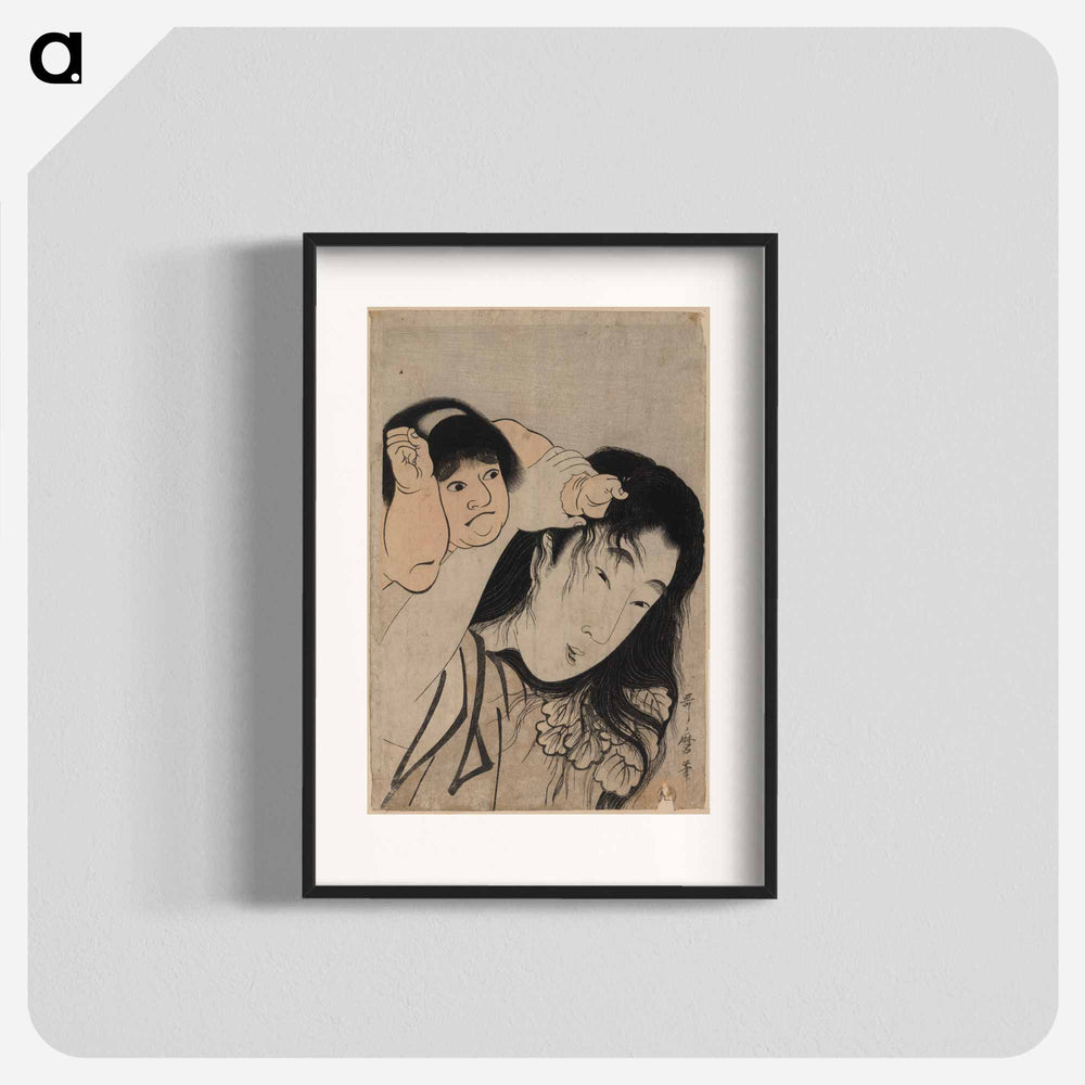 Yamauba no kami o tsukamu kintaro - 喜多川 歌麿 Poster.