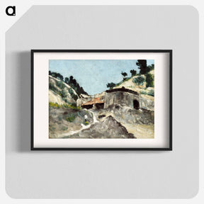 アートポスター-Landscape with Water Mill - ポール セザンヌ Poster.
