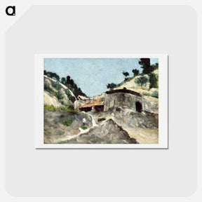 アートポストカード-Landscape with Water Mill - ポール セザンヌ Postcard.