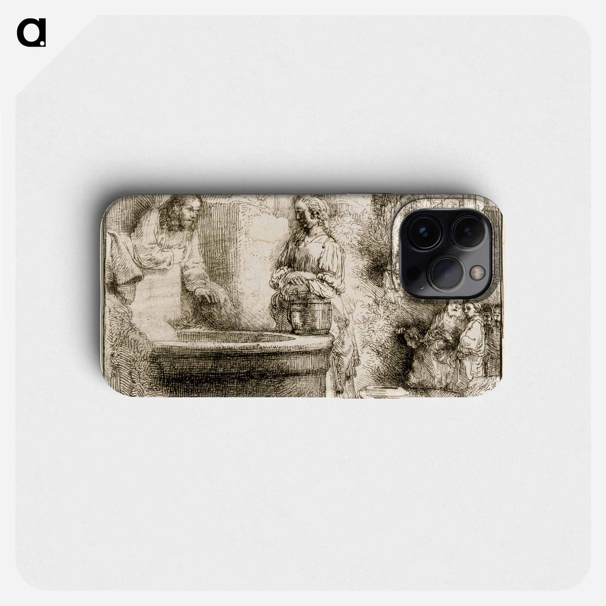 Christ and the woman of samaria - レンブラント ファン レイン Phone Case.