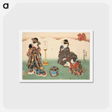アートポストカード-Evening Snow, from Eight Figural Views
 - 歌川 国貞 Postcard.