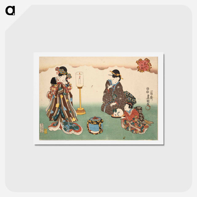 アートポストカード-Evening Snow, from Eight Figural Views
 - 歌川 国貞 Postcard.