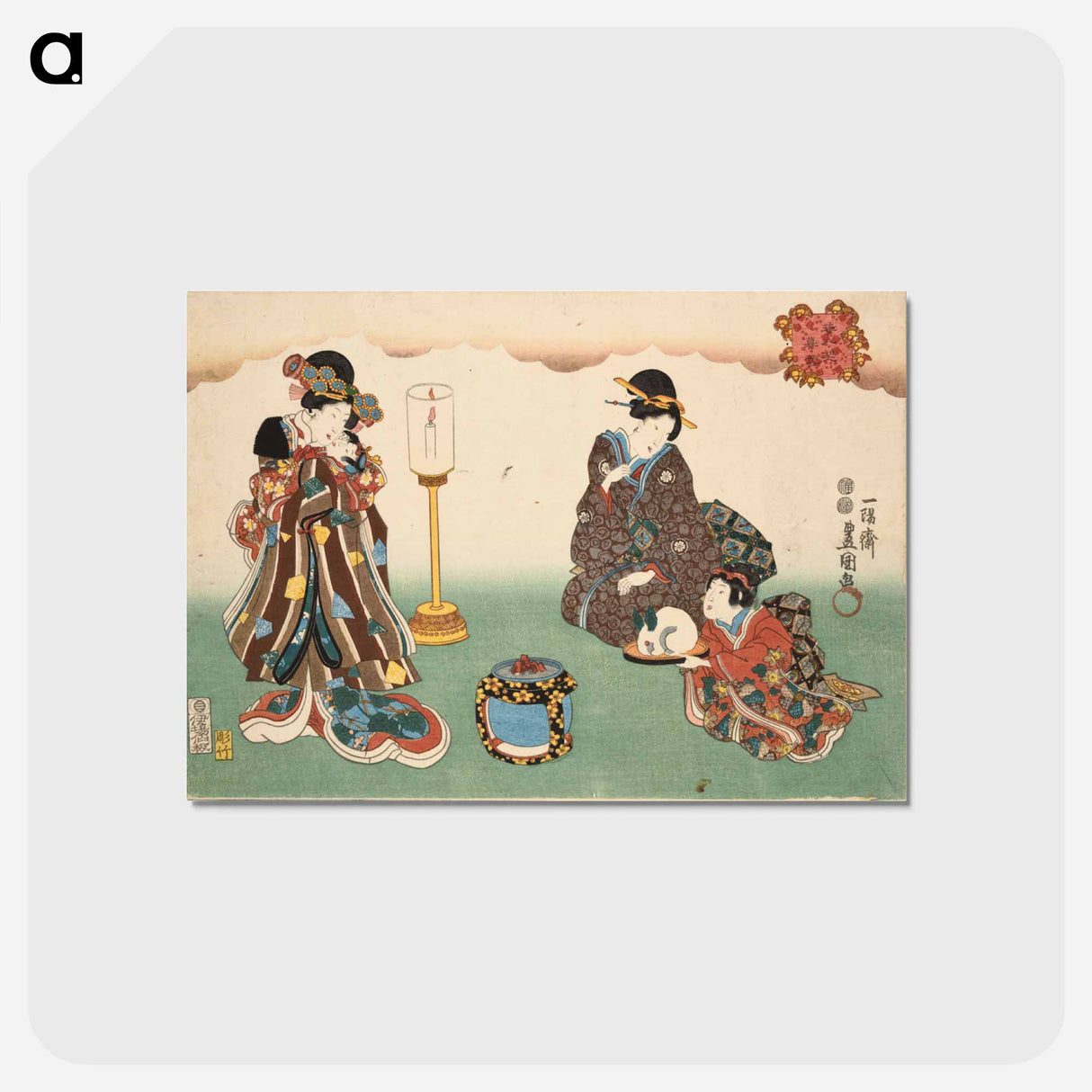 アートポストカード-Evening Snow, from Eight Figural Views
 - 歌川 国貞 Postcard.