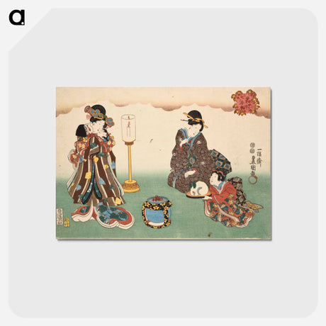 アートポストカード-Evening Snow, from Eight Figural Views
 - 歌川 国貞 Postcard.