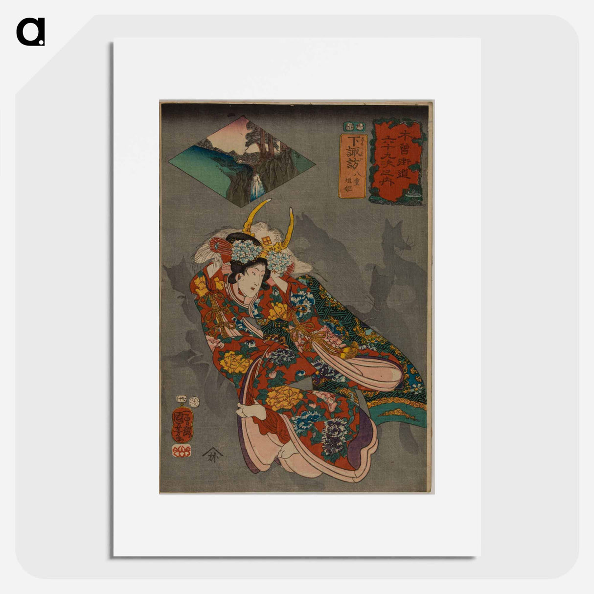 Shimosuwa: Yaegaki-hime - 歌川 国芳 Poster.