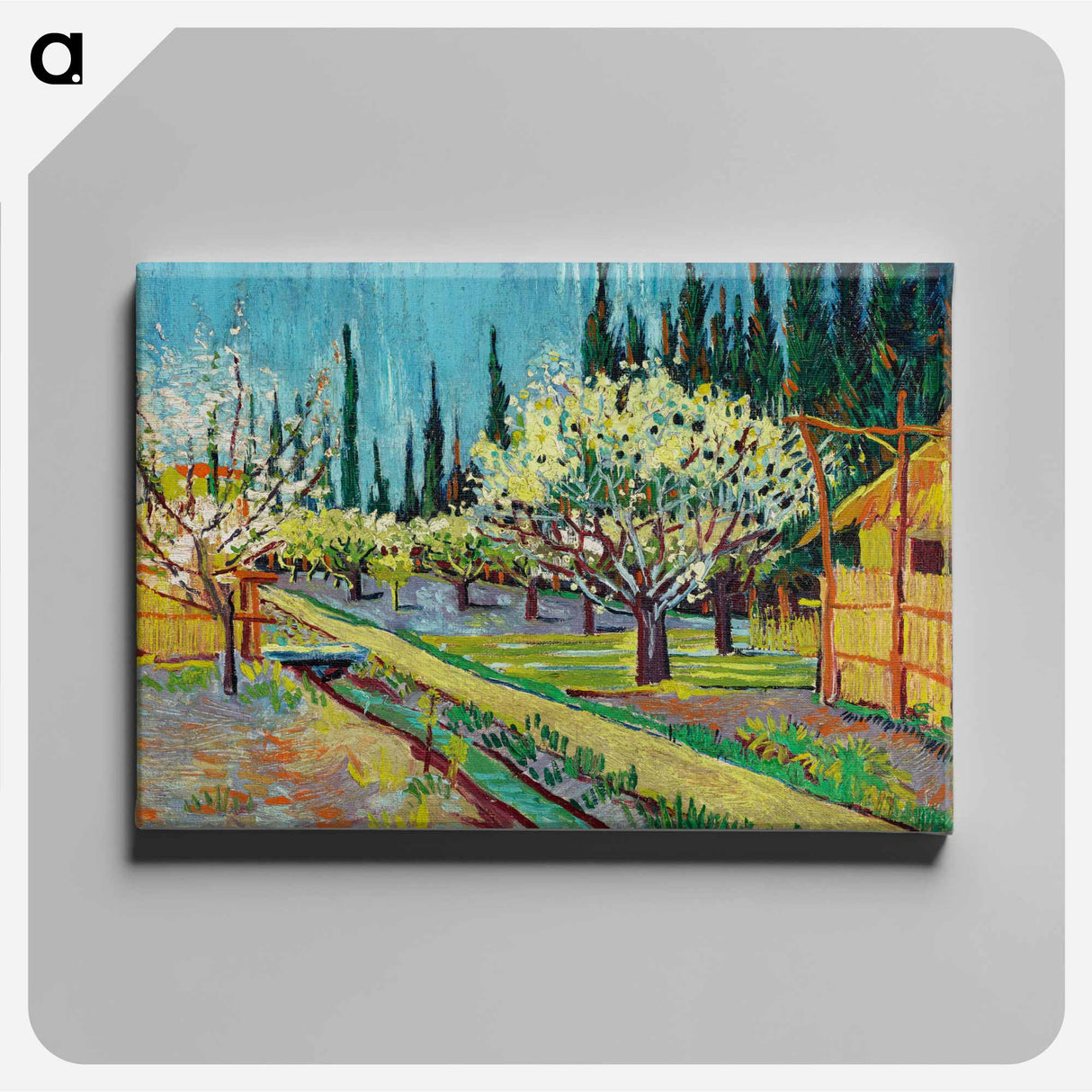 Orchard Bordered by Cypresses - Vincent van Gogh Canvas.