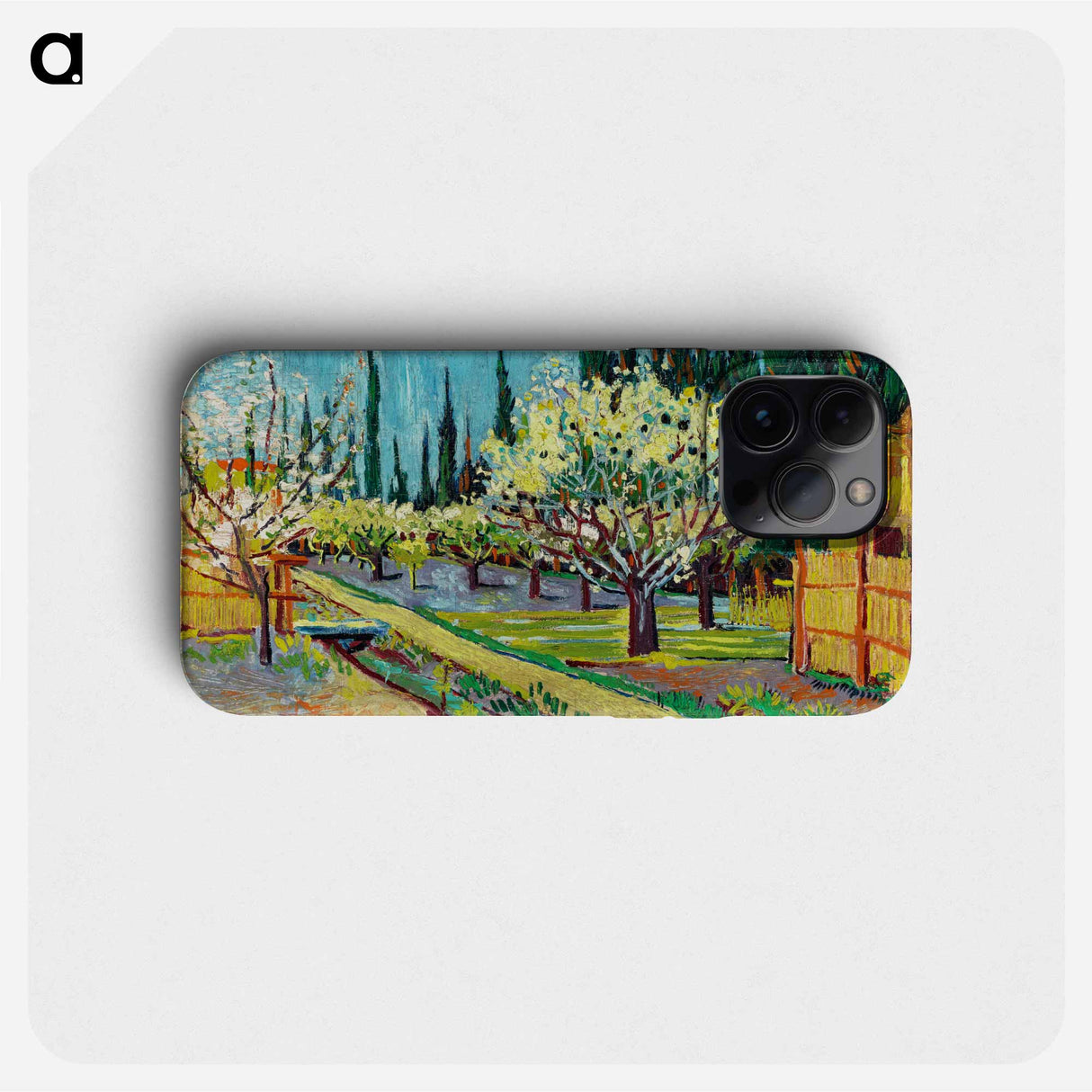 Orchard Bordered by Cypresses - フィンセント ファン ゴッホ Phone Case.