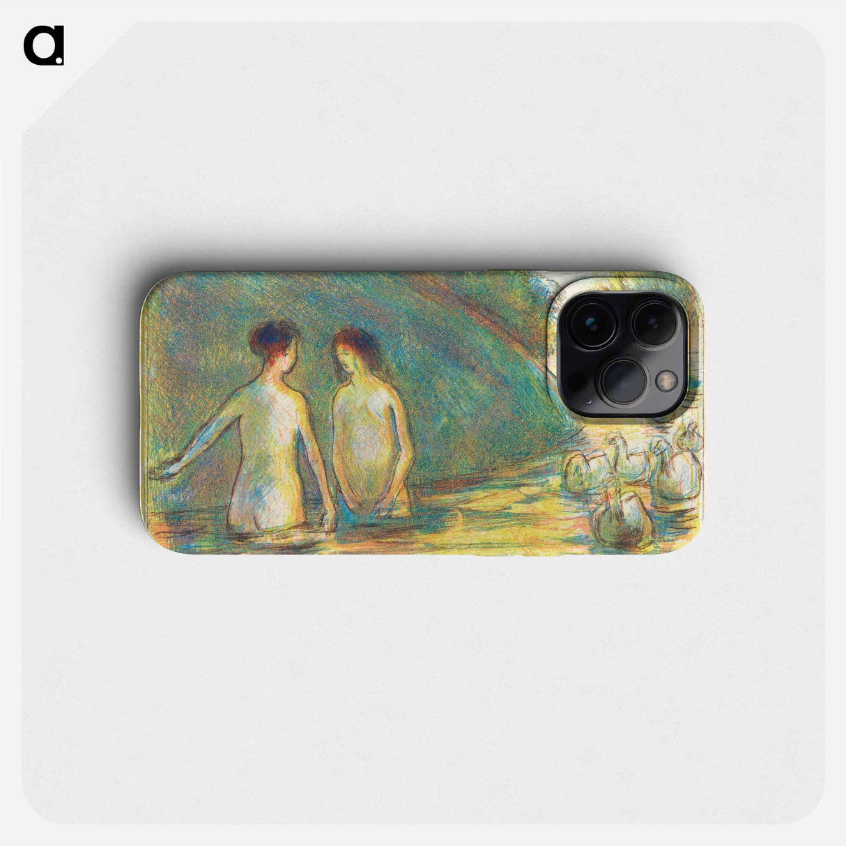 Bathers Tending Geese - Camille Pissarro Phone Case.