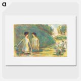 Bathers Tending Geese - カミーユ ピサロ Poster.