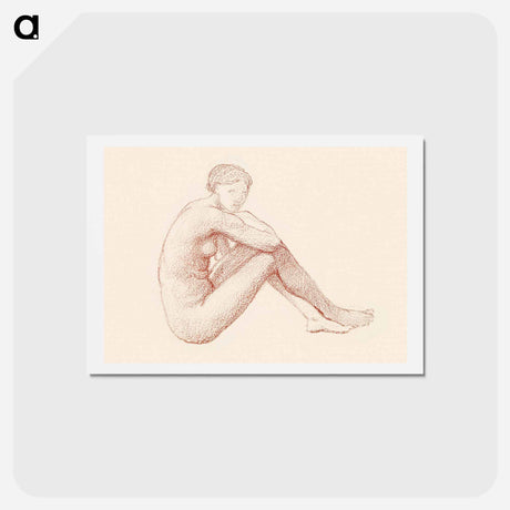 アートポストカード-Female Nude: Study - エドワード バーン ジョーンズ Postcard.