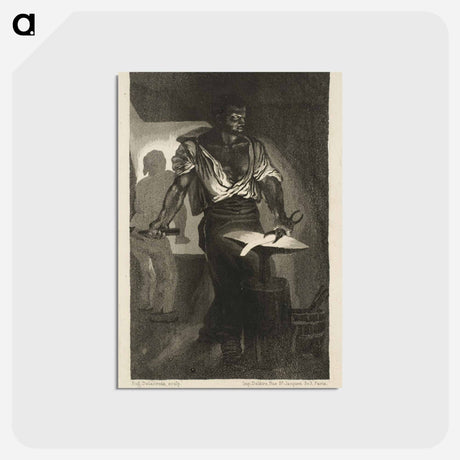 アートポストカード-A Blacksmith - ウジェーヌ ドラクロワ Postcard.