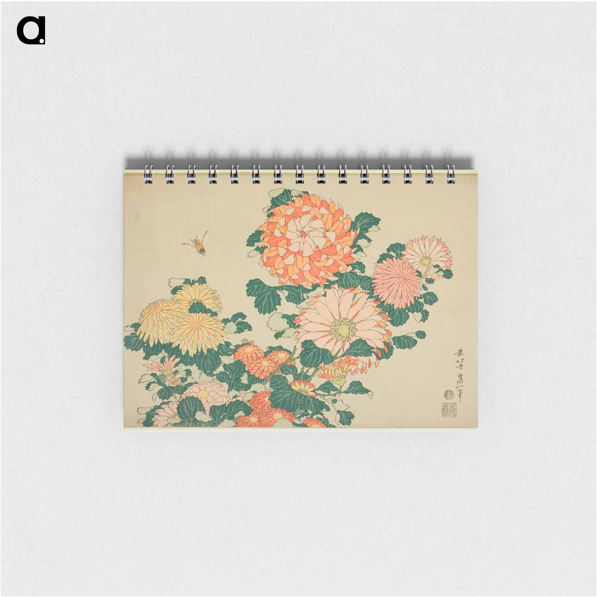 Hokusai's chrysanthemums and bees - 葛飾 北斎 Memo.