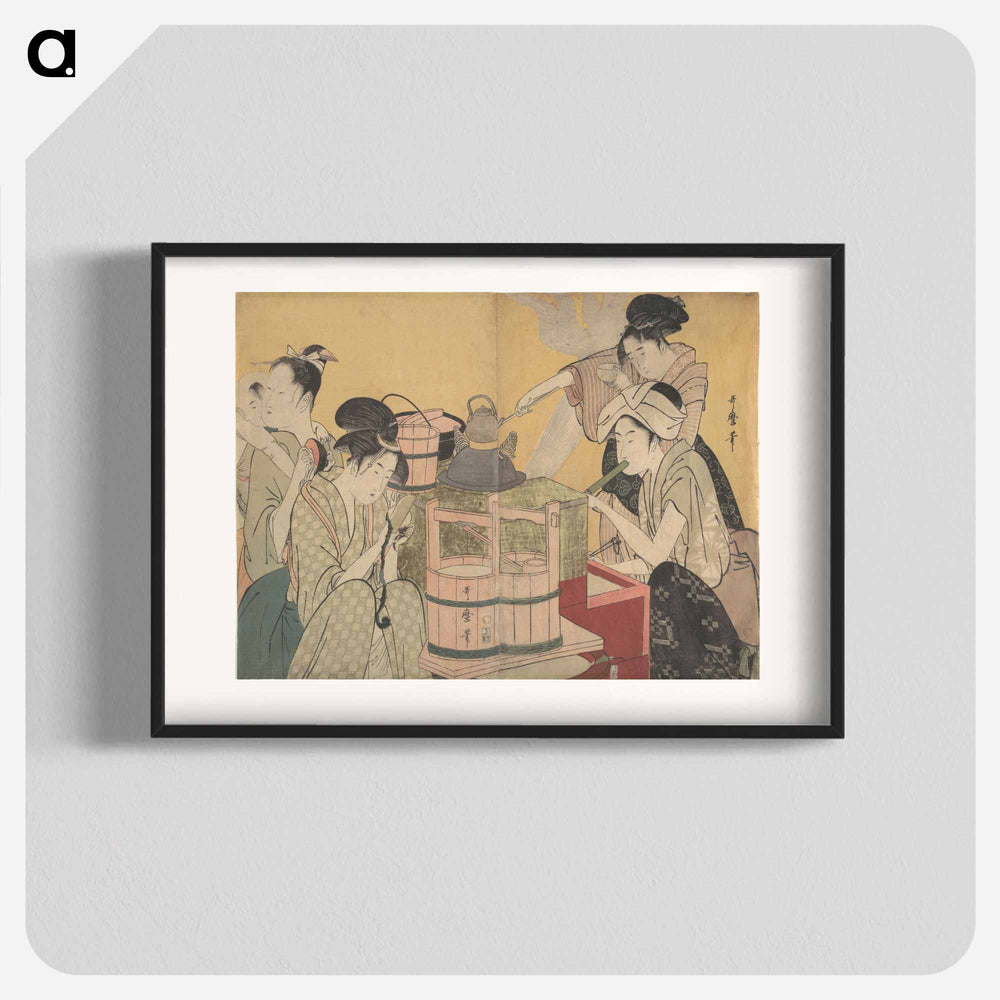 アートポスター-Kitchen Scene - 喜多川 歌麿 Poster.