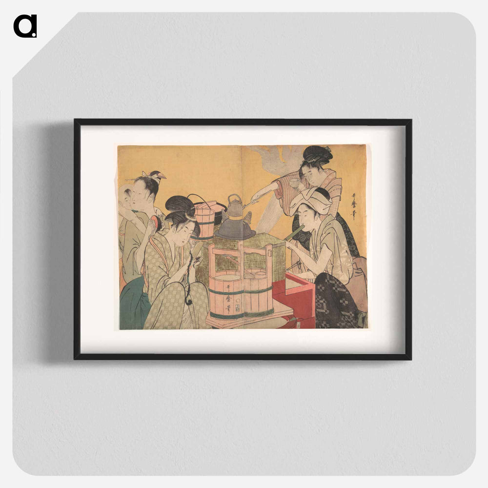 Kitchen Scene - 喜多川 歌麿 Poster.