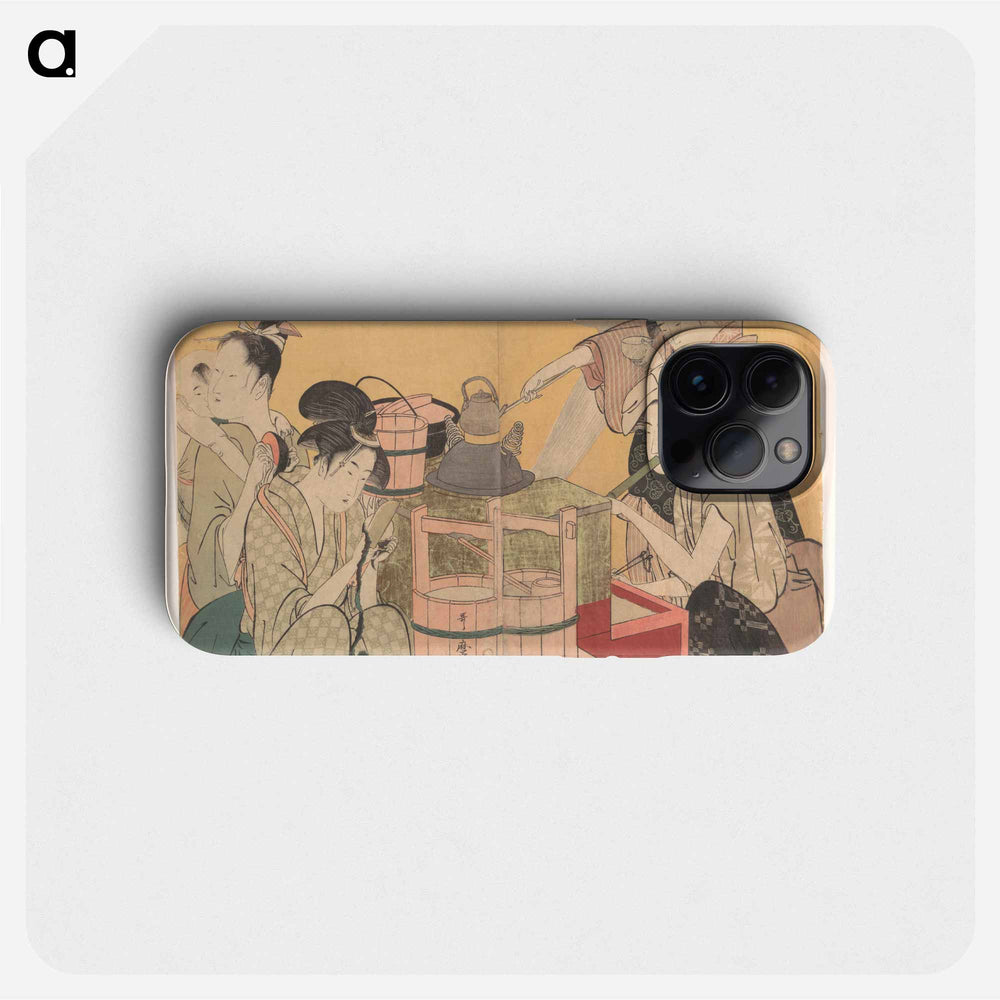 Kitchen Scene - 喜多川 歌麿 Phone Case.