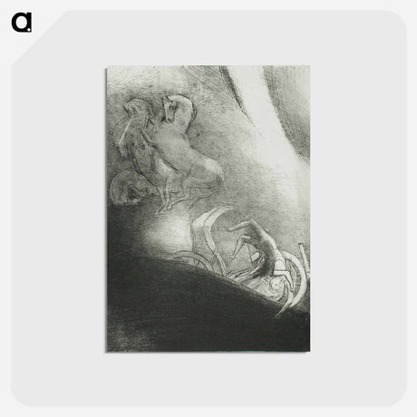 アートポストカード-Il Tombe dans l'abîme, la tête en bas - オディロン ルドン Postcard.