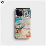 Caricatures of Gauguin and Governor Gallet, with headpiece from Le sourire - ポール ゴーギャン Phone Case.