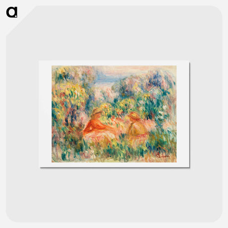 アートポストカード-Two Women in a Landscape - ピエール オーギュスト ルノワール Postcard.