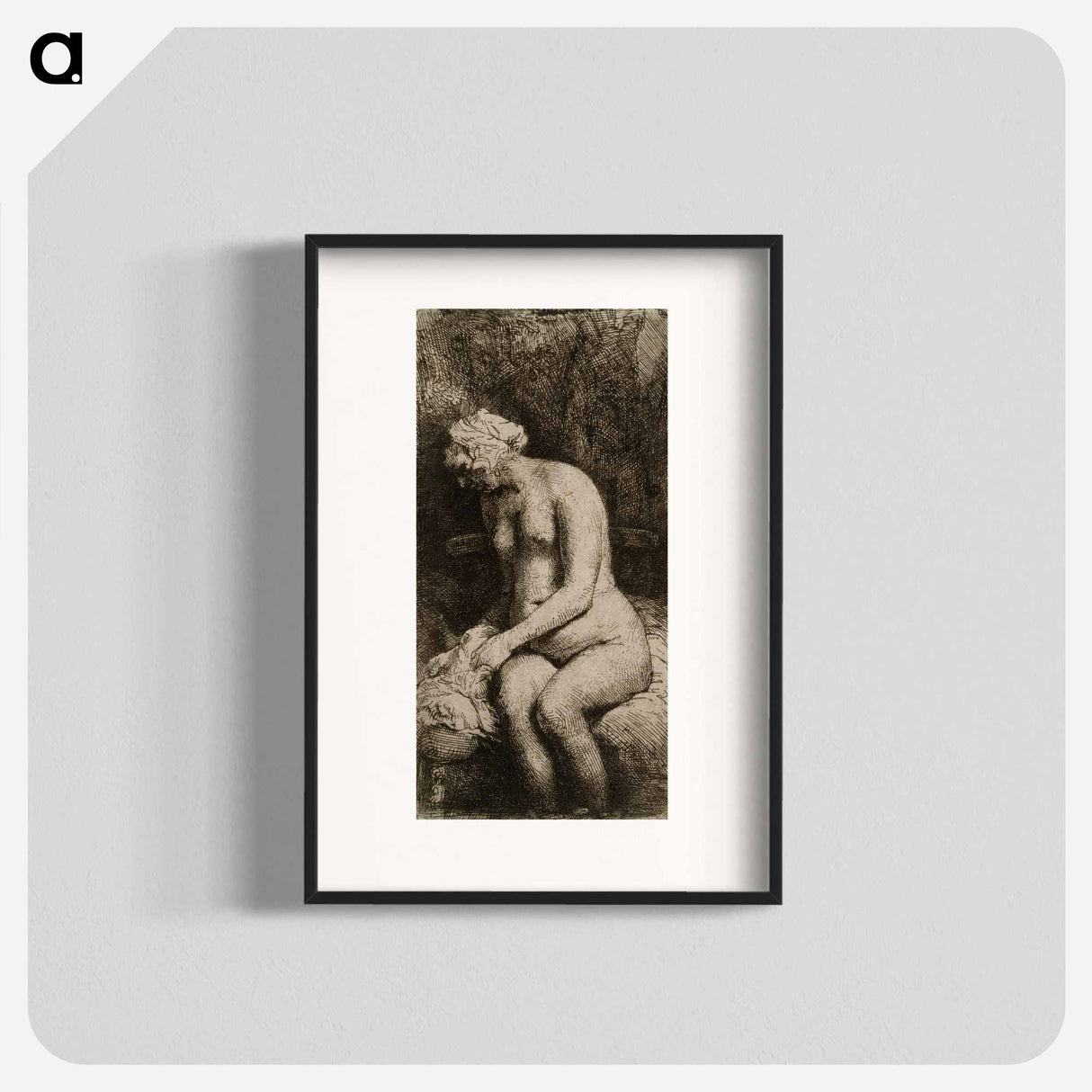 Seated nude - レンブラント ファン レイン Poster.