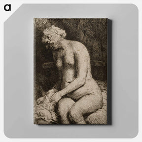 アートパネル-Seated nude - レンブラント ファン レイン Canvas.