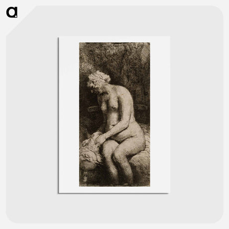 アートポストカード-Seated nude - レンブラント ファン レイン Postcard.