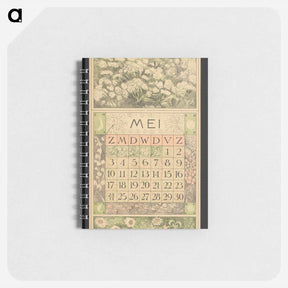 アートメモ帳-Kalenderblad voor mei 1914 met bloeiend fluitenkruid - テオ ヴァン ホイテマ Memo.