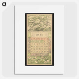 Calendar for me 1914 with blue and white flowers - Theo van Hoytema Poster.