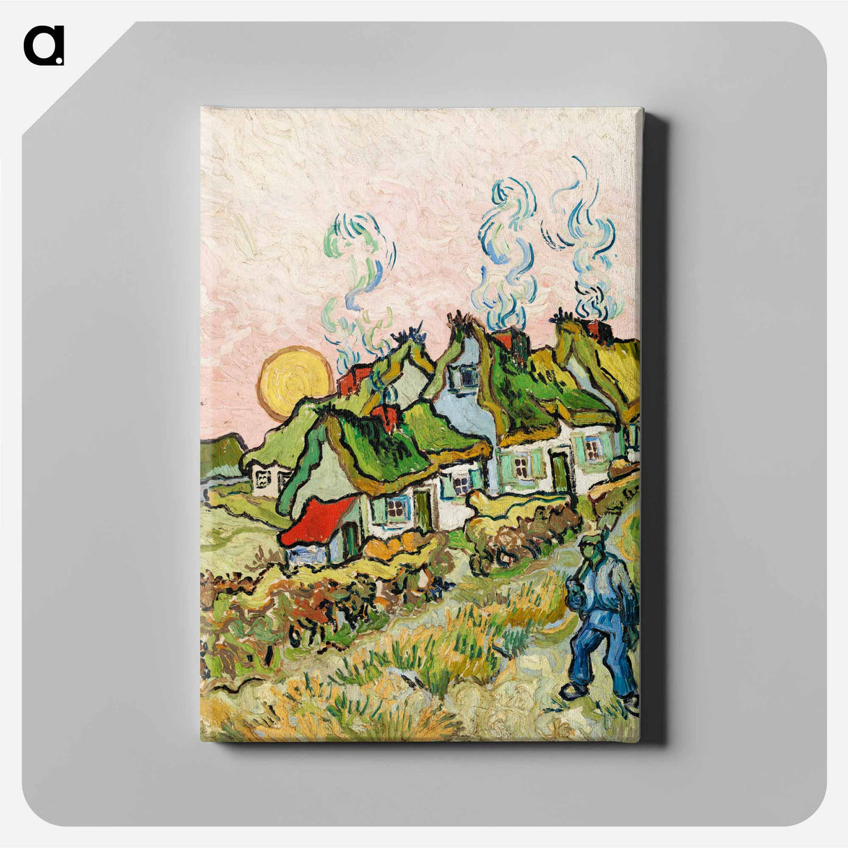 Houses and Figures - Vincent van Gogh Canvas.