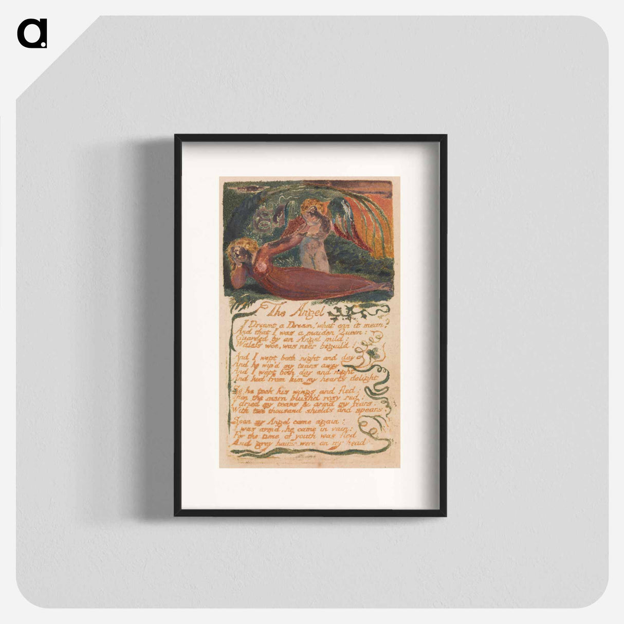 Songs of Innocence and of Experience, Plate 40, "The Angel" - ウィリアム ブレイク Poster.