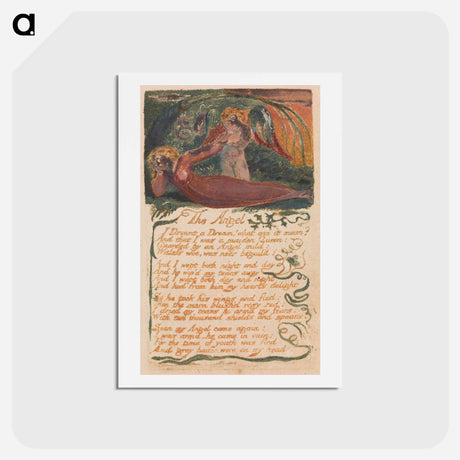 アートポストカード-Songs of Innocence and of Experience, Plate 40, "The Angel" - ウィリアム ブレイク Postcard.