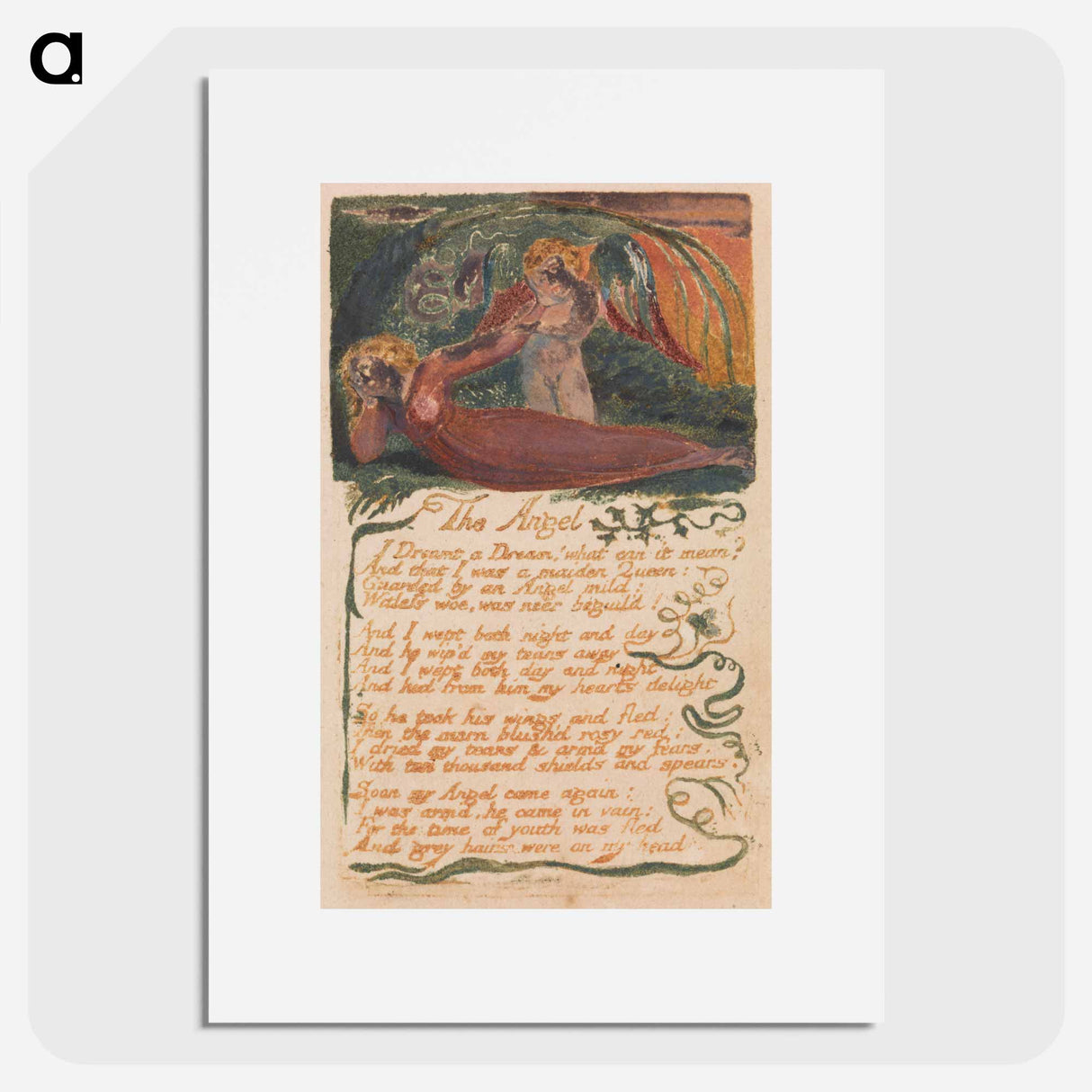 Songs of Innocence and of Experience, Plate 40, "The Angel" - William Blake Poster.