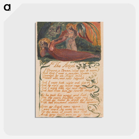アートポストカード-Songs of Innocence and of Experience, Plate 40, "The Angel" - ウィリアム ブレイク Postcard.