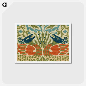 アートポストカード-Peacock and Dragon - ウィリアム モリス Postcard.