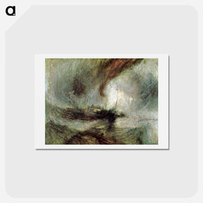 アートポストカード-Snow Storm - Steamboat off a Harbour's Mouth - ウィリアム ターナー Postcard.